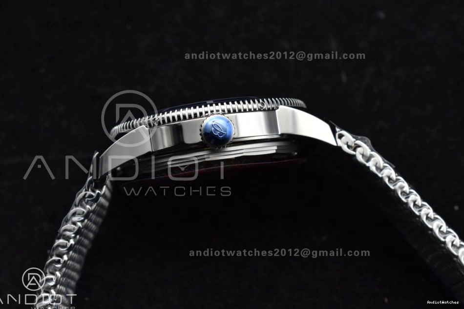 1169 Blue II 42mm Heritage on Bezel SS SuperOcean A Mesh Fashionable Dial Blue Ceramic SS BLSF Bracelet 0811
